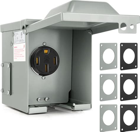 electrical box for 50 amp rv hook up|50 amp weatherproof outlet box.